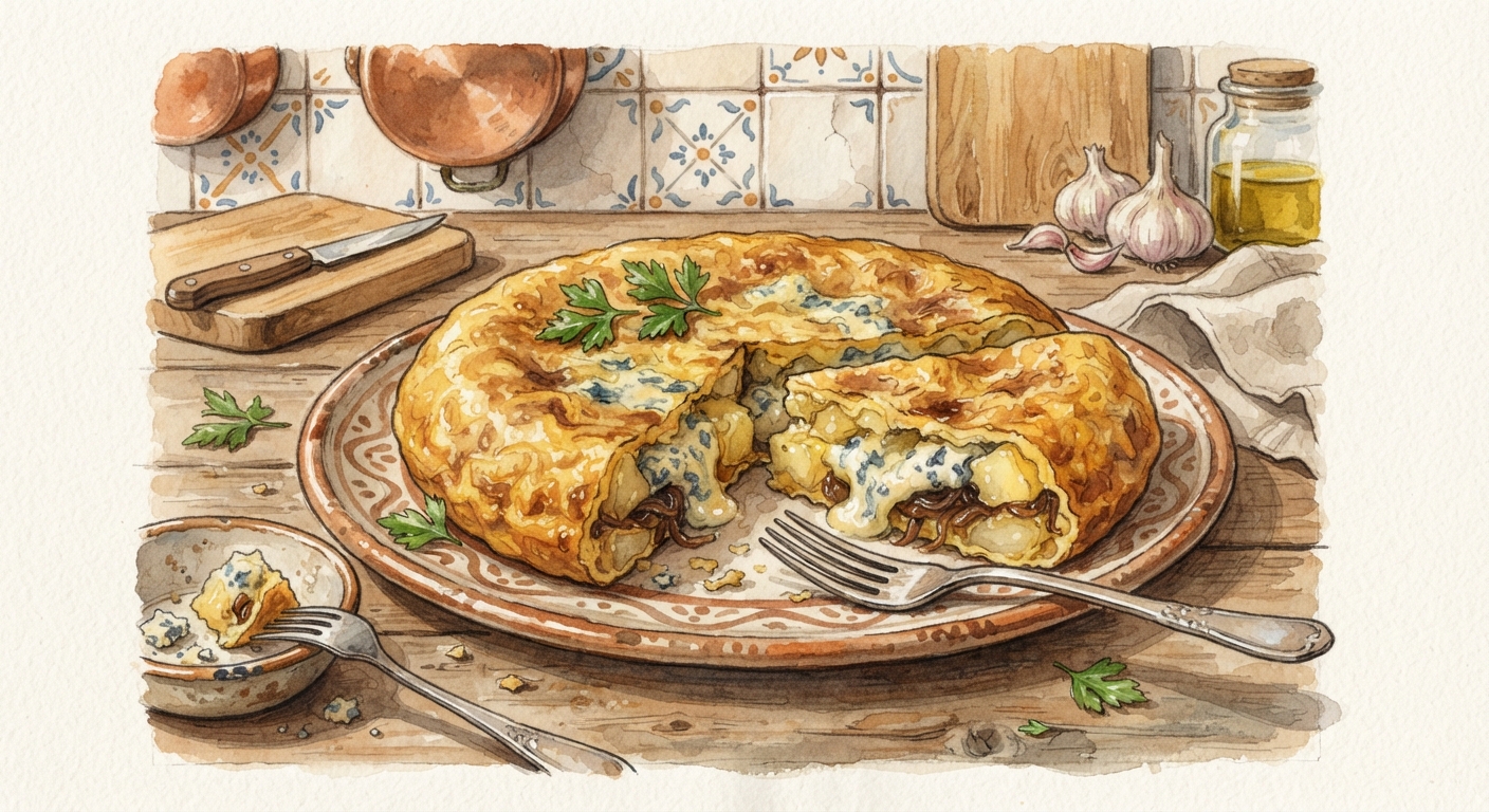 Tortilla con Queso Azul